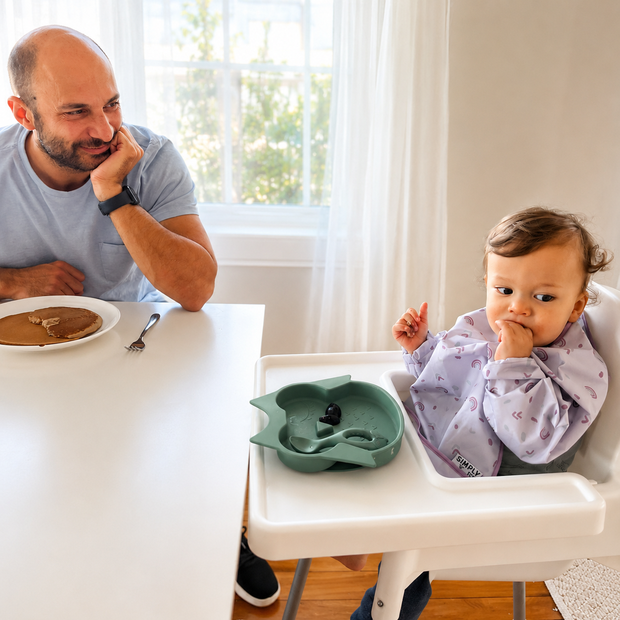 Baby wearing the Simply Tidy Tot everyday bib