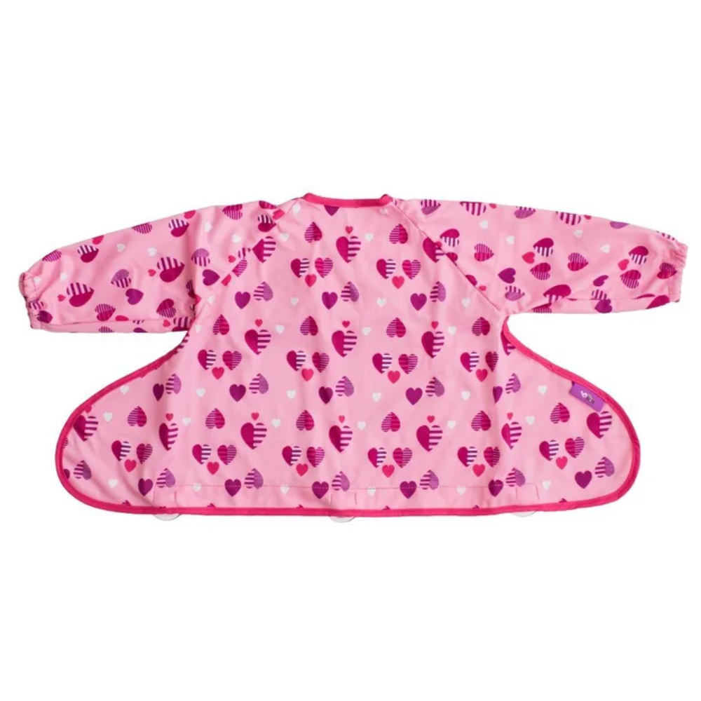 Tidy Tot Cover & Catch Bib in Hearts print
