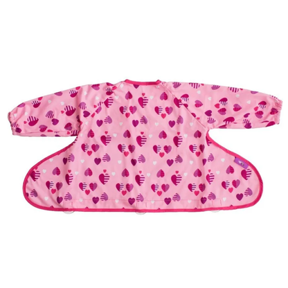 Tidy Tot Cover & Catch Bib in Hearts print