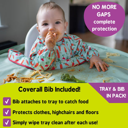 Tidy Tot Bib & Tray Kit weaning bib and tray in use